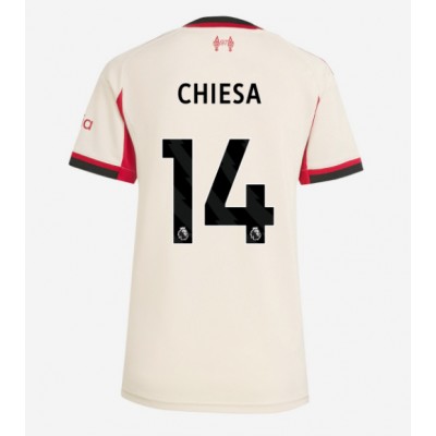 Ženski Nogometni dresi Liverpool Federico Chiesa #14 Gostujoči 2025-26 Kratek Rokav Ženski Nogometni dresi Liverpool Federico Chiesa #14 Gostujoči 2025-26 Kratek Rokav